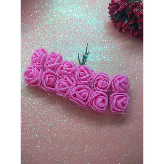 Розочки из фомирана в пучках 2,5 см, цв. розовый, цена за пучок